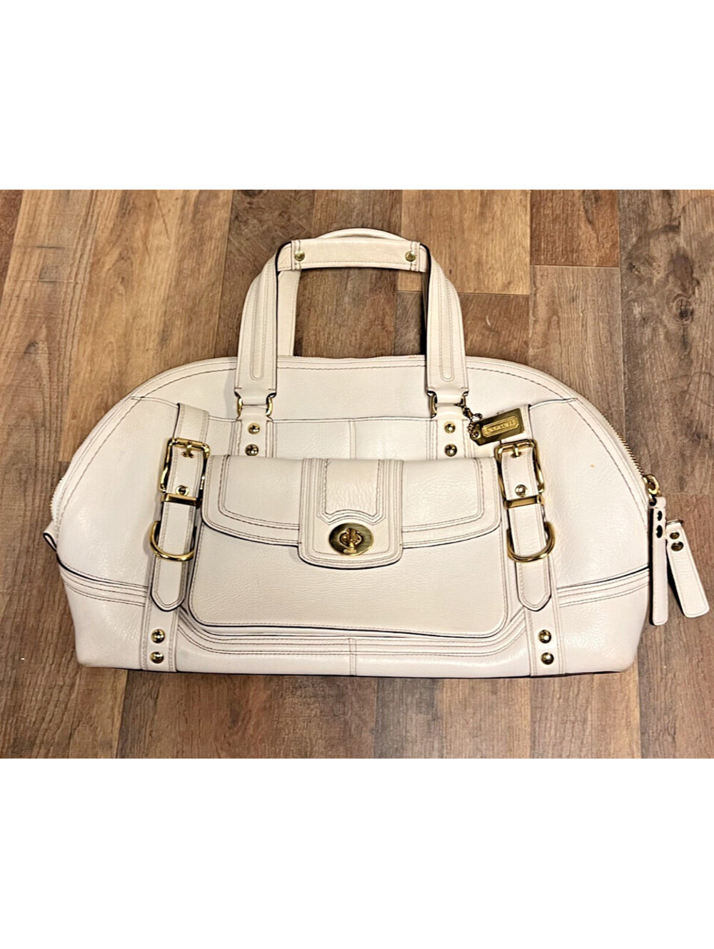 Coach Miranda White Domed Satchel Gold Tone Hardware